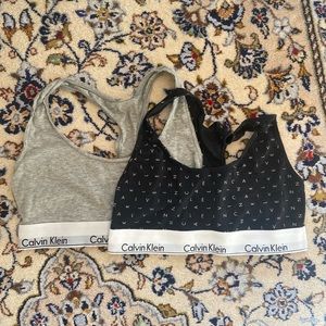 2 racerback Calvin Klein bralettes